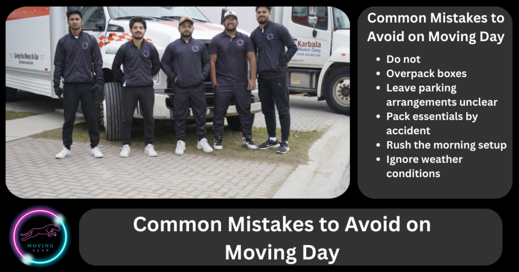Common Mistakes to Avoid on Moving Day