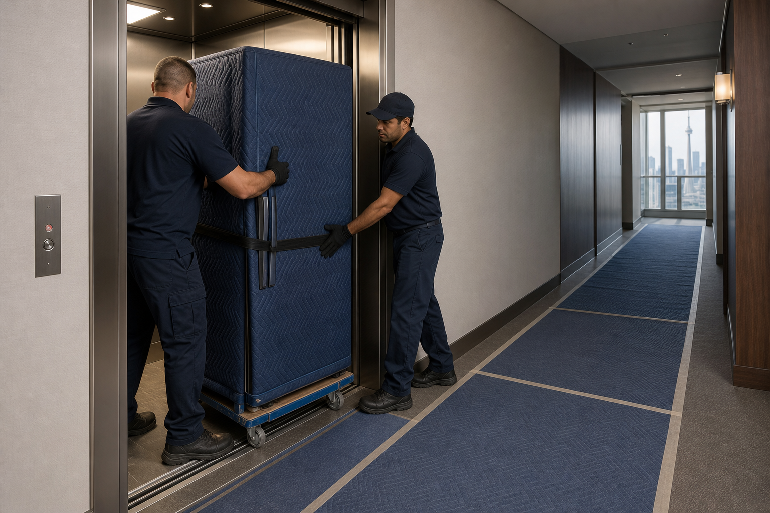 Junk removal in Toronto — Moving ASAP crew clearing furniture for eco-friendly disposal